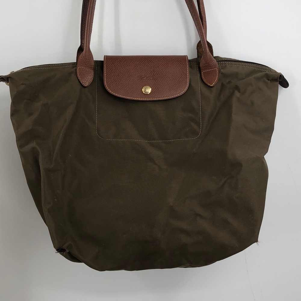 Longchamp Le Pliage Medium Nylon Tote Bag Purse Green